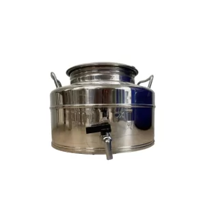 INOX, füles kanna + csappal - 10 l