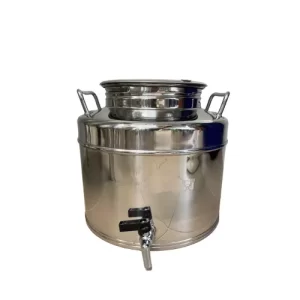 INOX, füles kanna + csappal – 15 l
