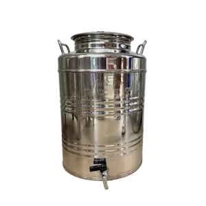 INOX, füles kanna + csappal – 30 l