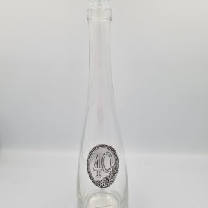 Évszámos díszüveg ón címkével - 40
