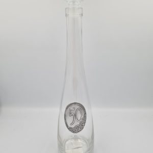 Évszámos díszüveg ón címkével - 50
