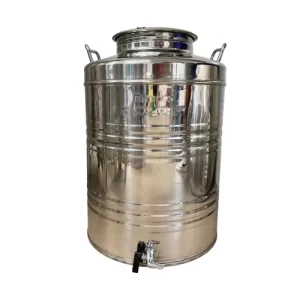 INOX, füles kanna + csappal – 50 l