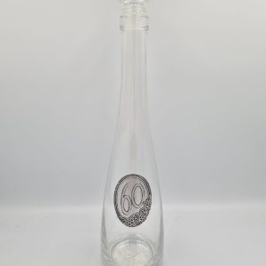 Évszámos díszüveg ón címkével - 60