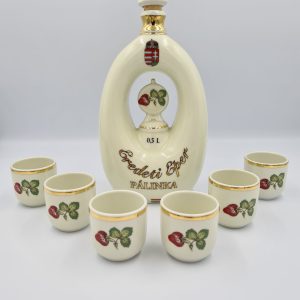 Hollóházi butélia szett - Eper - 0,5 L